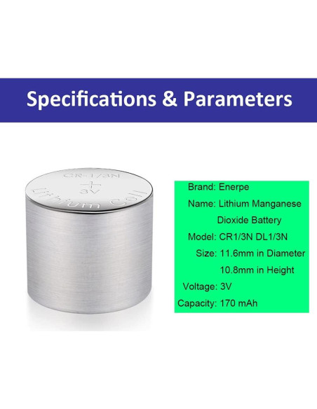 Batería de Litio Enerpe CR1/3N 170 mAh Paquete de 4
