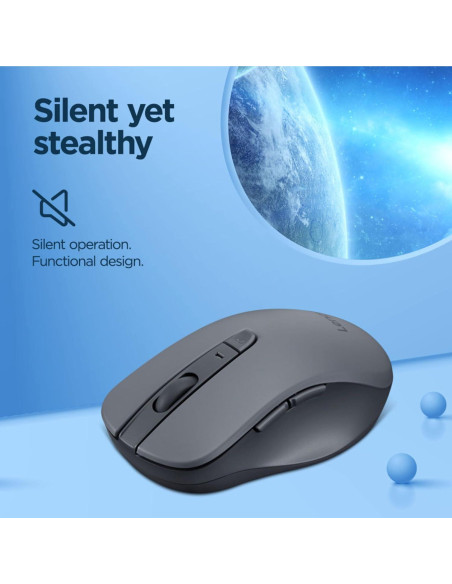 Lenovo WL310 Ratón Silencioso Bluetooth Ergonómico Gris