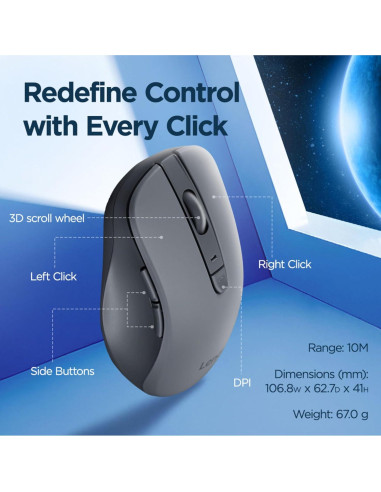 Lenovo WL310 Ratón Silencioso Bluetooth Ergonómico Gris