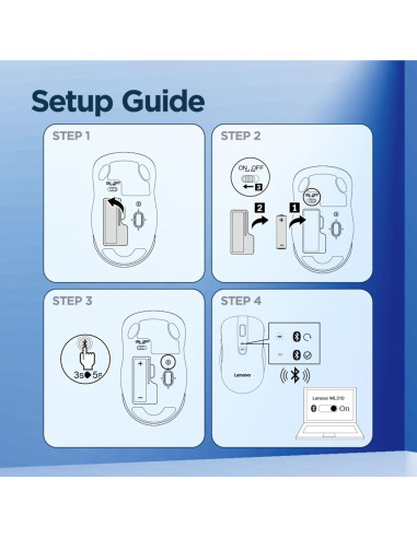 Lenovo WL310 Ratón Silencioso Bluetooth Ergonómico Gris