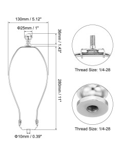 Soporte para Lámpara PATIKIL 28cm Cromo 2 Juegos DIY 2