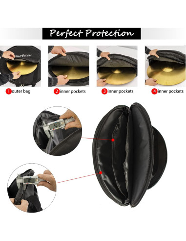 Bolsa para Platillos AKOZLIN 21" Acolchada Impermeable