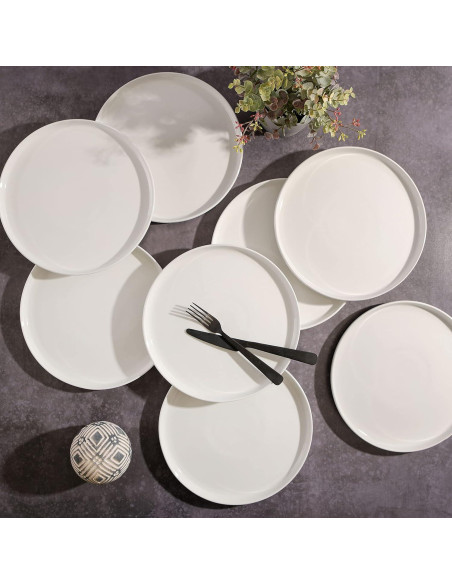 Juego de Platos de Cena Gibson Home Oslo 8 Piezas Blanco