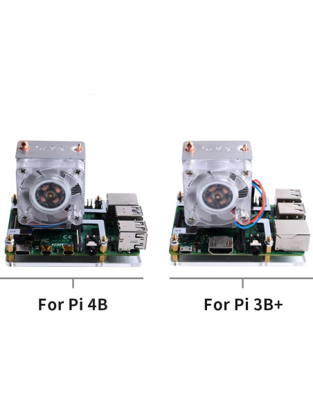 Cooler Torre de Hielo GeeekPi para Raspberry Pi 4B/3B+ - Ventilador RGB