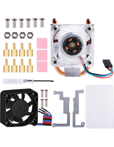 Cooler Torre de Hielo GeeekPi para Raspberry Pi 4B/3B+ - Ventilador RGB