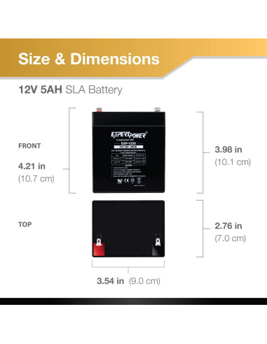 Batería de Alarma ExpertPower EXP1250 12V 5Ah Terminal F1