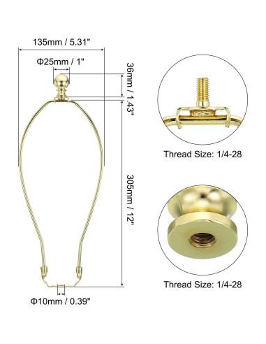 Kit de Lámpara PATIKIL 30.5cm con Soportes Desmontables