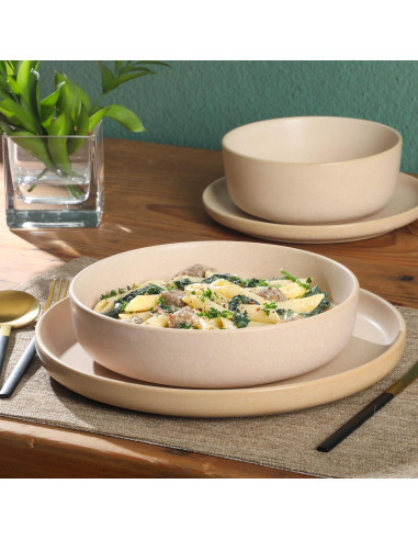 Vajilla Gibson Soho Lounge Pasco 16 Piezas Cerámica Crema