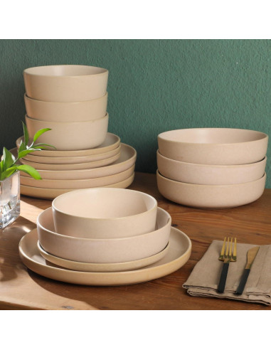 Vajilla Gibson Soho Lounge Pasco 16 Piezas Cerámica Crema