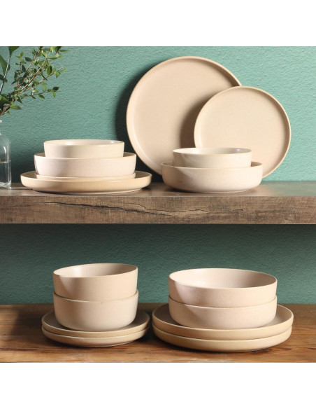 Vajilla Gibson Soho Lounge Pasco 16 Piezas Cerámica Crema