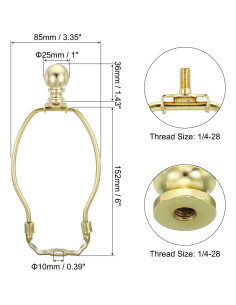 PATIKIL Soporte para Lámpara 15.2cm Dorado Desmontable 2