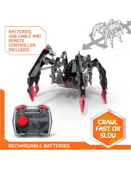 Araña Robótica HEX BOTS Control Remoto Recargable 8 Patas