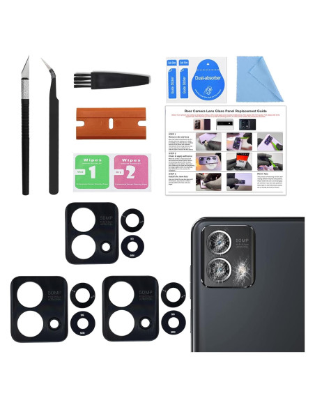 Paquete de 3 Lentes Moto G Stylus 5G 2023 XT2315 Cristal