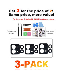 Paquete de 3 Lentes Moto G Stylus 5G 2023 XT2315 Cristal 2