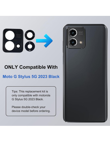 Paquete de 3 Lentes Moto G Stylus 5G 2023 XT2315 Cristal