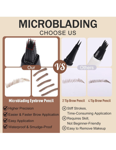 Lápiz de Cejas Microblading UCANBEMAKEUP 04 Marrón Ceniza