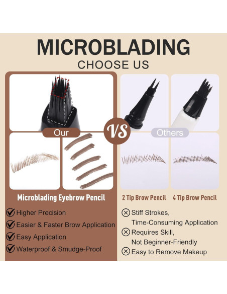 Lápiz de Cejas Microblading UCANBEMAKEUP 04 Marrón Ceniza