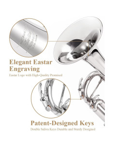 Trompeta Bb Eastar ETR-380N para Principiantes con Estuche 2