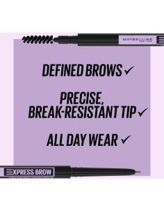 Lápiz de Cejas Ultra Delgado Maybelline 255 Marrón Suave 1 Unidad 2