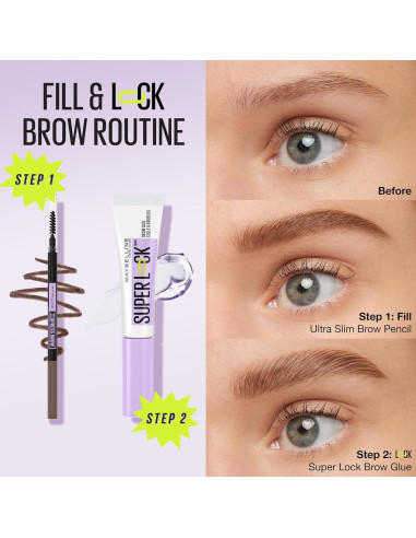 Lápiz de Cejas Ultra Delgado Maybelline 255 Marrón Suave 1 Unidad