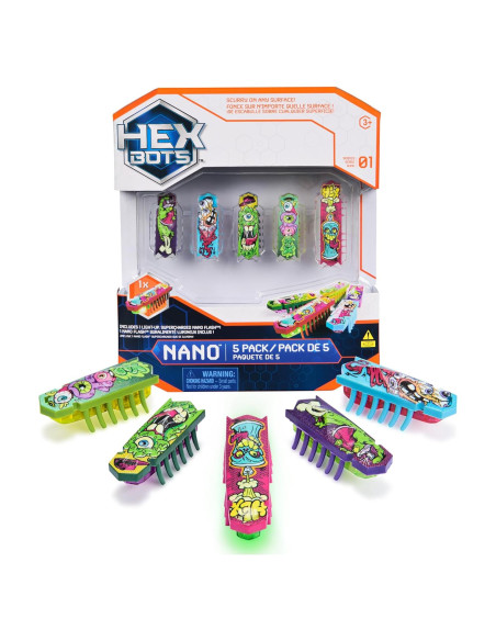 Paquete HEX BOTS Nano 5 Spin Master 4 Robots Sensores