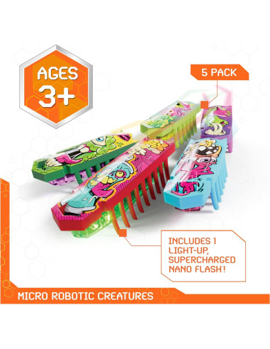 Paquete HEX BOTS Nano 5 Spin Master 4 Robots Sensores