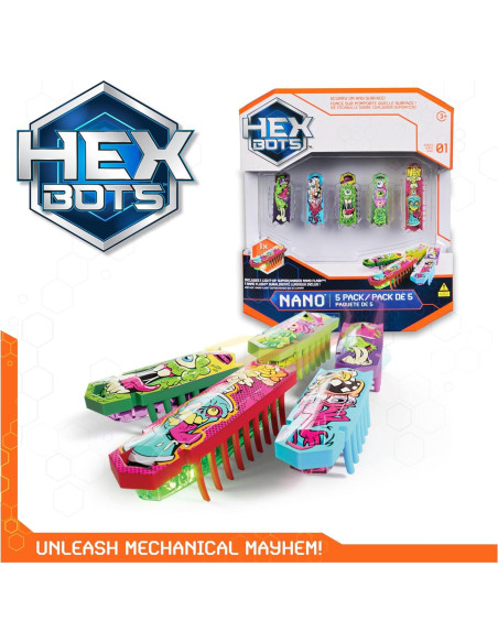 Paquete HEX BOTS Nano 5 Spin Master 4 Robots Sensores