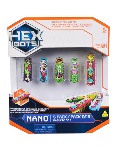 Paquete HEX BOTS Nano 5 Spin Master 4 Robots Sensores