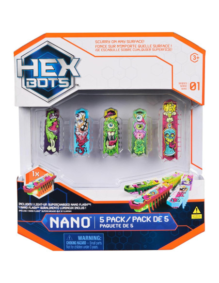 Paquete HEX BOTS Nano 5 Spin Master 4 Robots Sensores