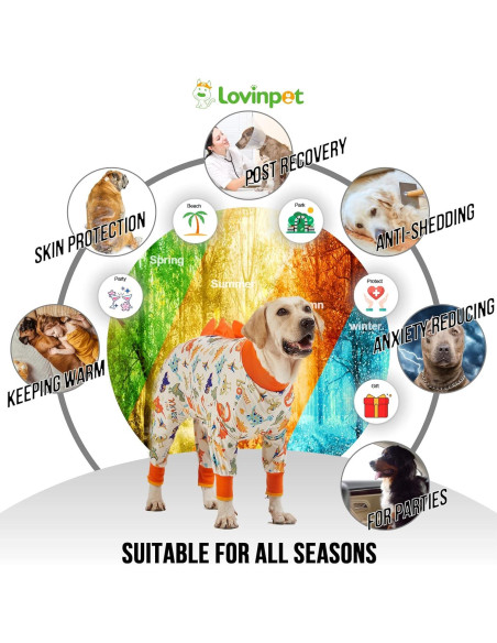 Pijama para Perros LovinPet Grande Anti Lamer Dinosaurios