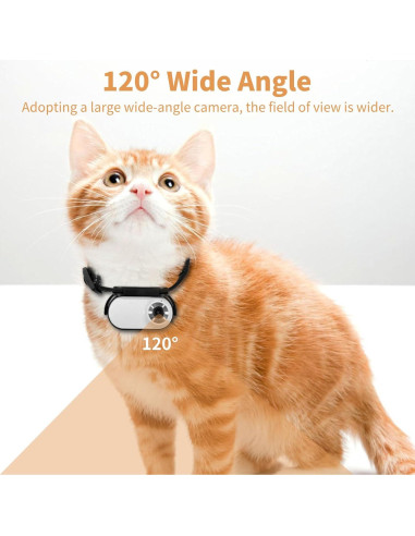 Collar Cámara Diyeeni para Gatos y Perros HD 1080P Blanco