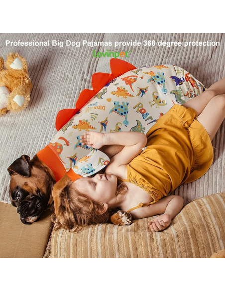 Pijama para Perros LovinPet Grande Anti Lamer Dinosaurios