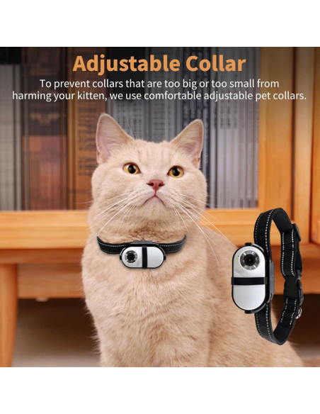 Collar Cámara Diyeeni para Gatos y Perros HD 1080P Blanco