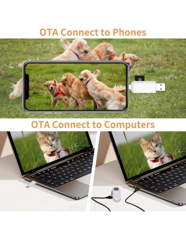 Collar Cámara Diyeeni para Gatos y Perros HD 1080P Blanco