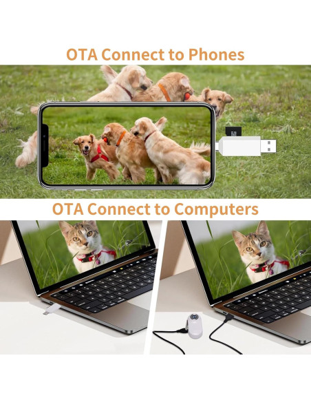 Collar Cámara Diyeeni para Gatos y Perros HD 1080P Blanco