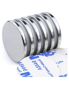 Imanes de Neodimio DIYMAG 3,20 cm con adhesivo - Paquete de 6