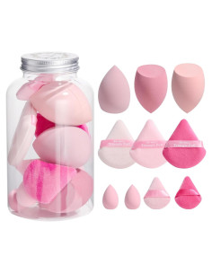Conjunto de Esponjas de Maquillaje BS-MALL Rosa 10 Piezas