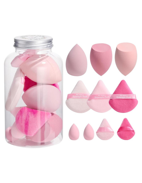 Conjunto de Esponjas de Maquillaje BS-MALL Rosa 10 Piezas