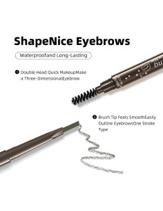 Set de 12 Lápices de Cejas 2 en 1 MooGlamor Marrón Oscuro 2