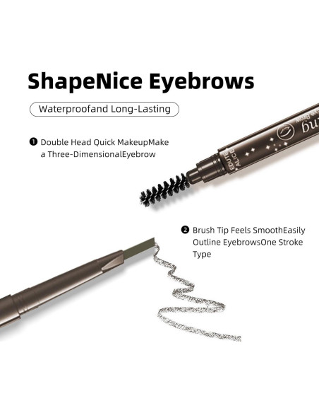 Set de 12 Lápices de Cejas 2 en 1 MooGlamor Marrón Oscuro Set de 12 Lápices de Cejas 2 en 1 MooGlamor Marrón Oscuro