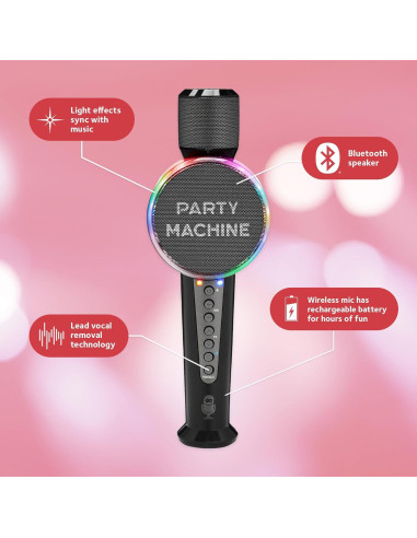 Micrófono Karaoke Singing Machine SMM548 Inalámbrico Negro