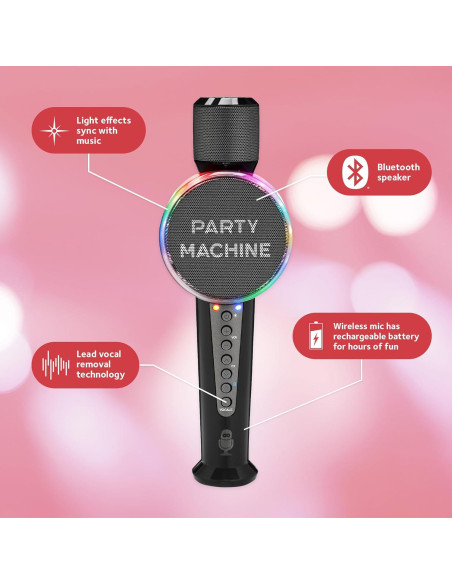 Micrófono Karaoke Singing Machine SMM548 Inalámbrico Negro