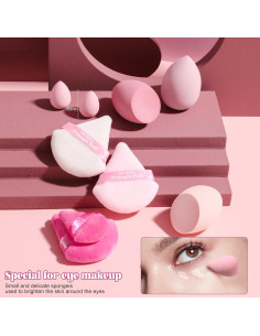 Conjunto de Esponjas de Maquillaje BS-MALL Rosa 10 Piezas 2