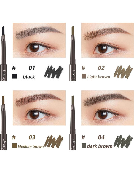 Set de 12 Lápices de Cejas 2 en 1 MooGlamor Marrón Oscuro Set de 12 Lápices de Cejas 2 en 1 MooGlamor Marrón Oscuro