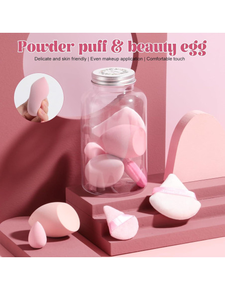 Conjunto de Esponjas de Maquillaje BS-MALL Rosa 10 Piezas