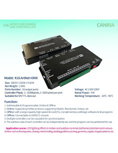 Controlador LED K16 ARTNET+DMX Profesional 16 Puertos 2