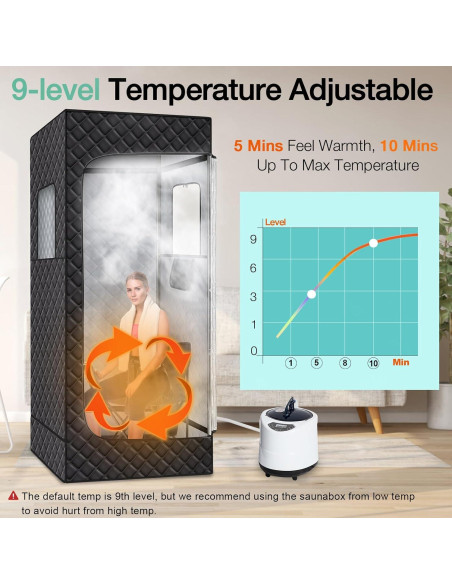 Caja de Sauna Portátil JOBYNA 1500W con Control Remoto