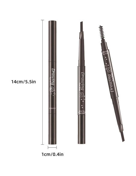 Set de 12 Lápices de Cejas 2 en 1 MooGlamor Marrón Oscuro Set de 12 Lápices de Cejas 2 en 1 MooGlamor Marrón Oscuro