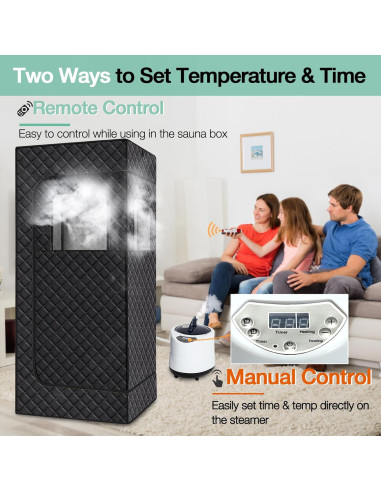Caja de Sauna Portátil JOBYNA 1500W con Control Remoto
