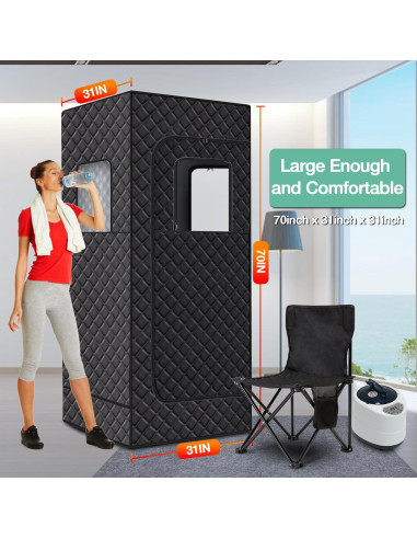 Caja de Sauna Portátil JOBYNA 1500W con Control Remoto